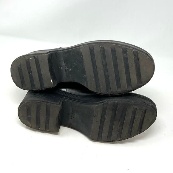 Zara Wide Heeled Ankle Boots Lug Soles Black - Picture 11 of 13